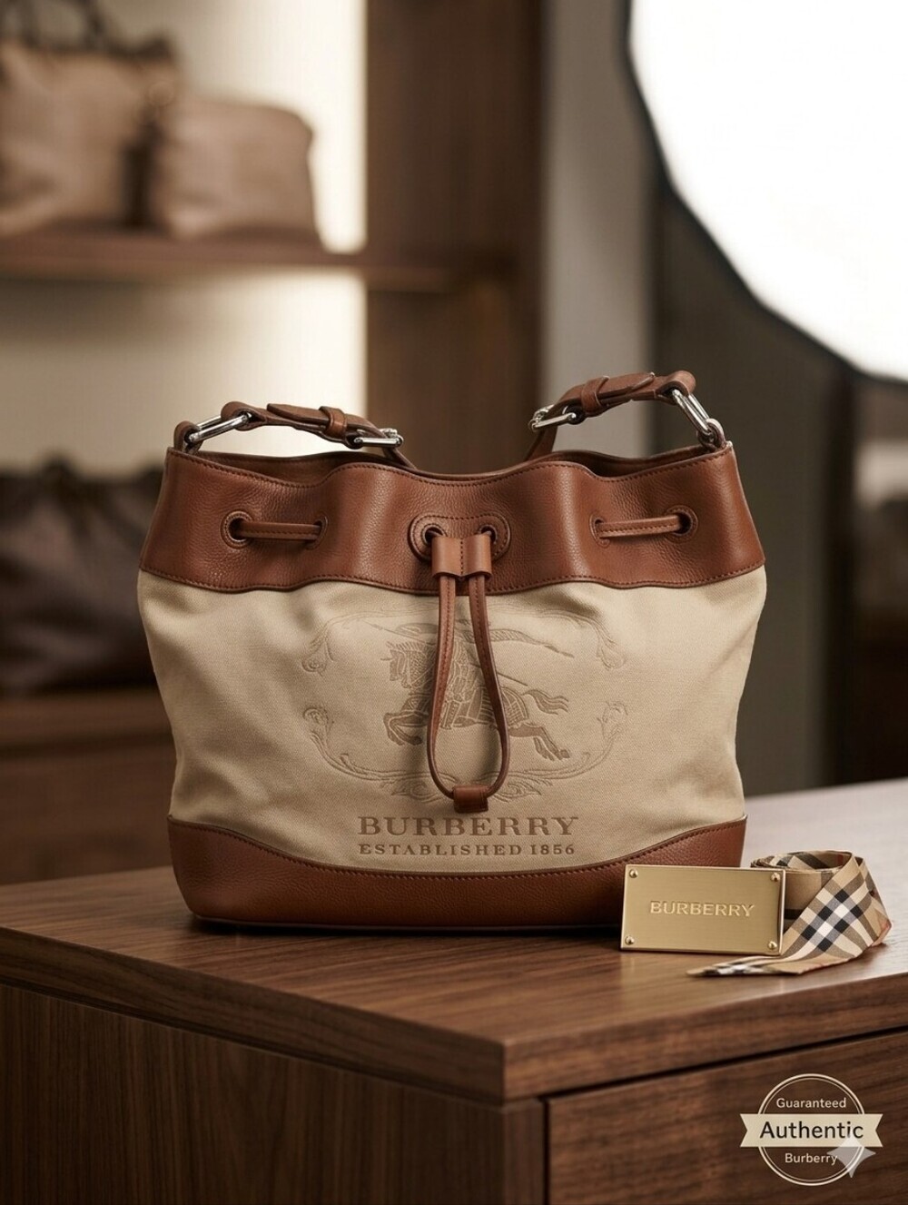 100% authentic archival Burberry Prorsum Drawstring Bucket Bag